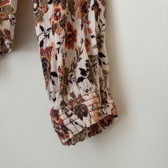 Faherty Emery Floral Print Gauze Peasant Blouse XS - Picture 4 of 8